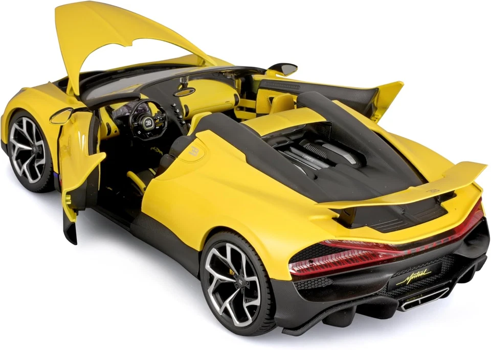 B Bugatti W16 Mistral, Scala 1:18, Modellino Diecast Con Cofano E Portiere Aprib - Immagine 3 di 4
