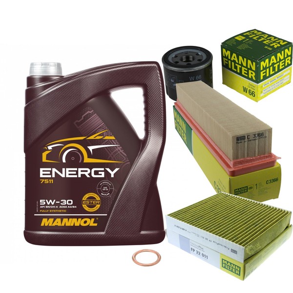 Mann Inspektionspaket 5L Mannol Energy 5W-30 FüR Renault Clio IV 1.2 16V-image