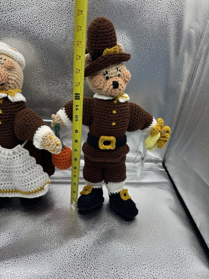 Juego de dos osos peregrinos Mr & Mrs Attic Annies completado del kit Foto 3 de 4