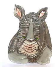 Rhino Spoon Rest Ceramic Stoneware By Blue Sky Clayworks 7.5” Safari