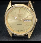 AUTOMATIC VINTAGE REFURBISHED SEIKO 5 JAPAN MENS GOLDEN DIAL WATCH a442340-4
