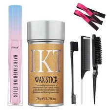 7Pcs Hair Wax Stick Set Flyaway Hair Slick Slicked Stick Brush Comb Band Kit