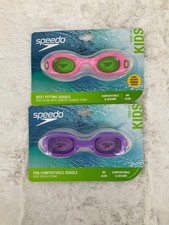 Speedo 2pk Swim Goggles Kids age 3-6 - Anti Fog No Leak UV Protection NEW Pink