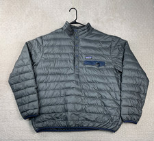 Patagonia Snap-T Jacket Mens XL Black Quilted Pullover Down Insulated Outdoors