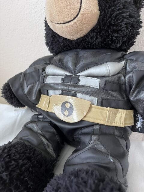 Build a Bear 2013 Retired Black Midnight Teddy Bear Plush 16&quot; In Batman Costume QR10472
