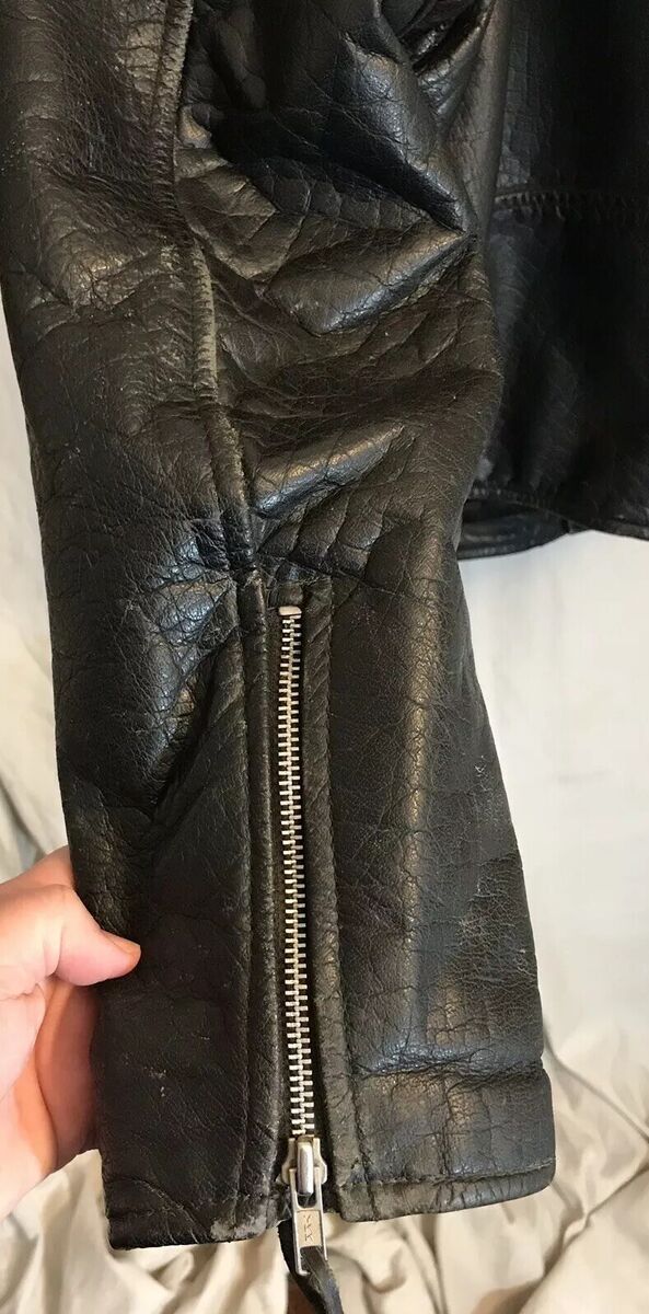 Z1R Genuine Leather Jacket Vintage Distressed Large Black Z1R Genuine Leather Jacket Vintage Distressed Large Black