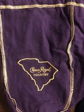 Special SOUTH CAROLINA CROWN ROYAL CANADIAN WHISKY PURPLE GOLD CLOTH BOTTLE BAG