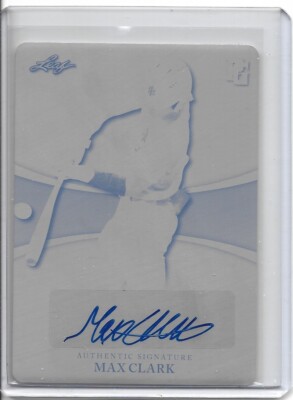 2022 Leaf Perfect Game MAX CLARK Autograph/Black Plate 1/1 - #2 Prospect TIGERS