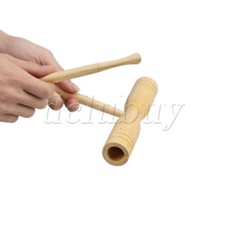 2PCS Percussion Wood Croak Block with 2 Mallet s Early Development Toy