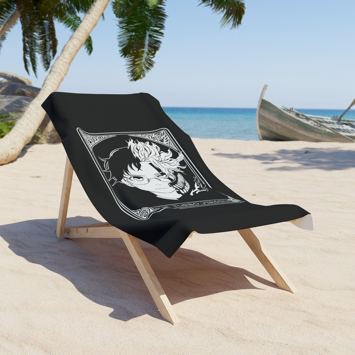 Okarun dandadan tarot card goth Beach Towel anime manga dan da dan