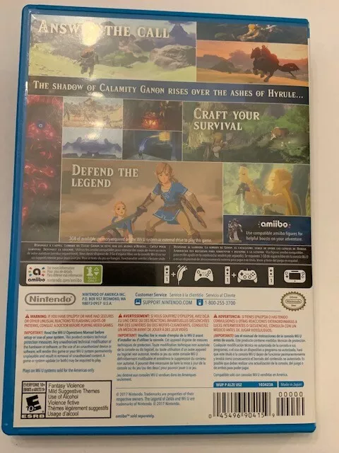 The Legend of Zelda: Breath of the Wild Wii U - 1st Print - Error 7  Controllers