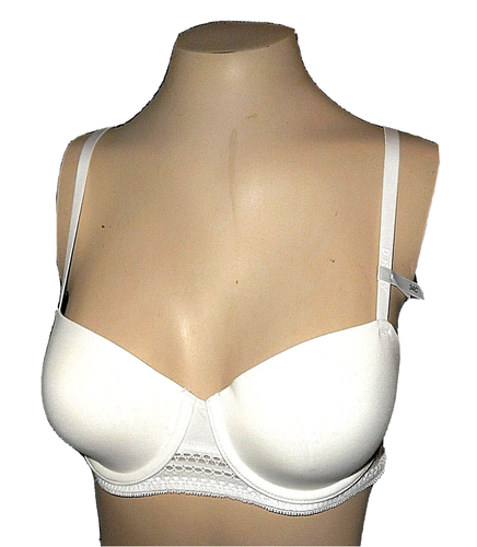New Bra, DKNY, Cotton Lace Trim Classic Balconette white DK4007 MSRP-$44.00 34C - Picture 4 of 11