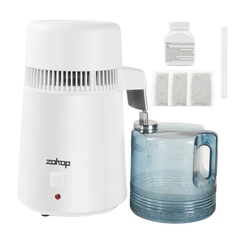 4L/750W Water Distiller Electric Purifier Stainless Steel Glass Water Filters UK