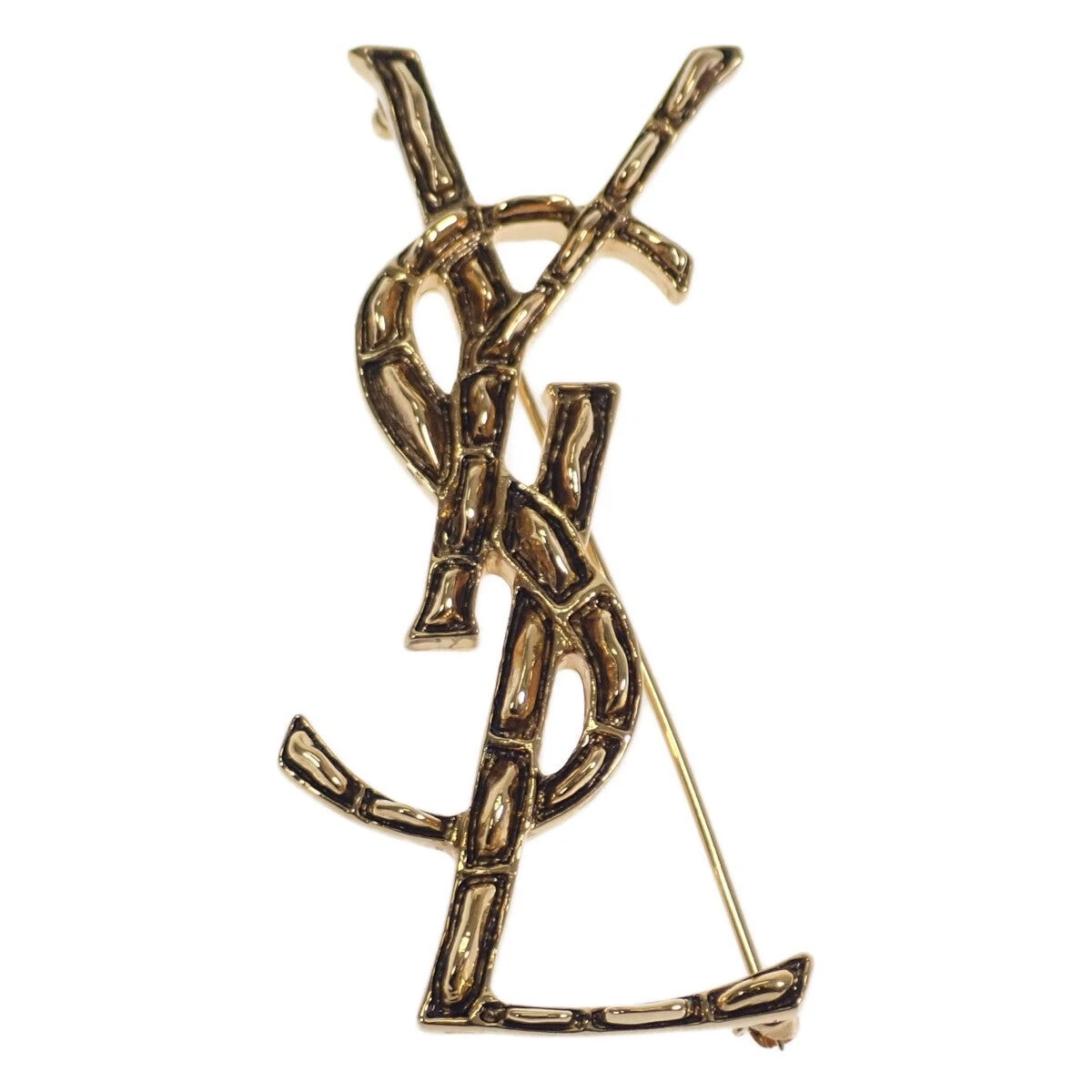 SAINT LAURENT Opium YSL Logo Brooch Metal Gold Woman's TGIS