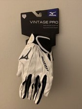 Mizuno Vintage pro baseball Batting Gloves White  Black Youth Medium