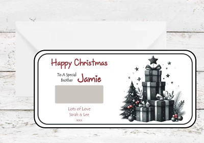 JUSTGORJUS Presents Christmas Scratch Card Personalised Surprise Reveal Ticket Gift Voucher