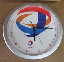 Vintage TotalEnergies Total French Petroleum Oil Wall Sign Clock NOS C