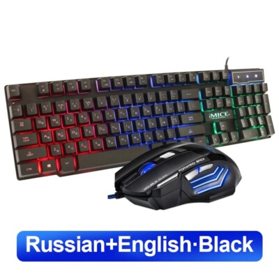 Gaming keyboard Wired Gaming Mouse Kit 104 Keycaps With RGB Backlight For PC Lap