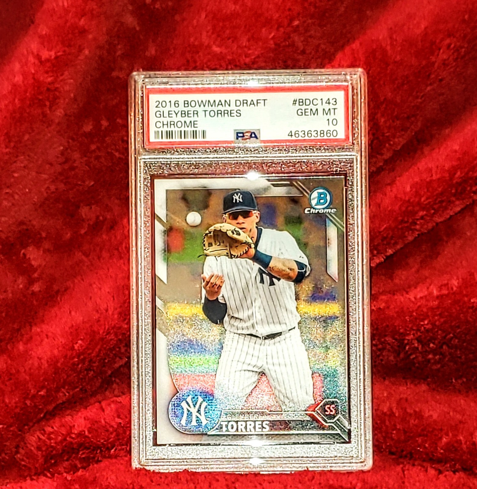 GLEYBER TORRES 2016 BOWMAN CHROME DRAFT #BDC-143 RC YANKEES ROOKIE PSA 10 🔥