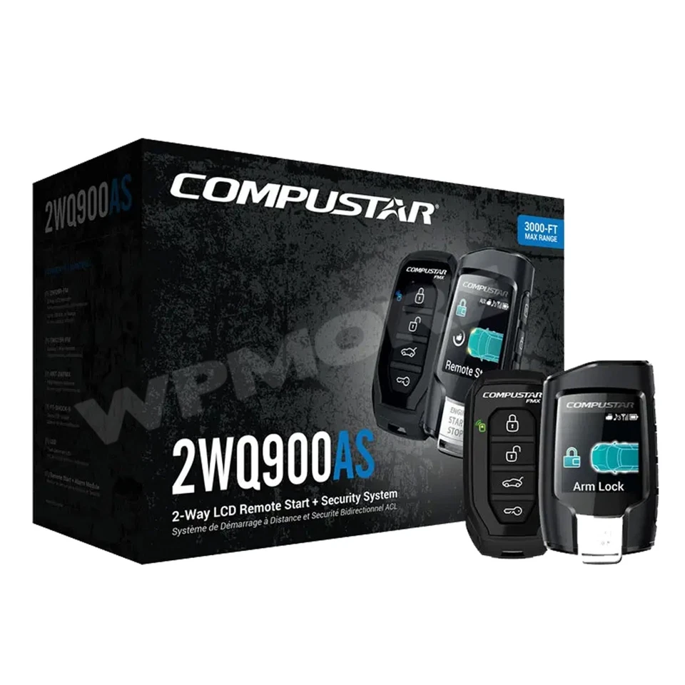Compustar CS2WQ900-AS 2-Way LCD 3000-FT Max Range Remote Start + Security System