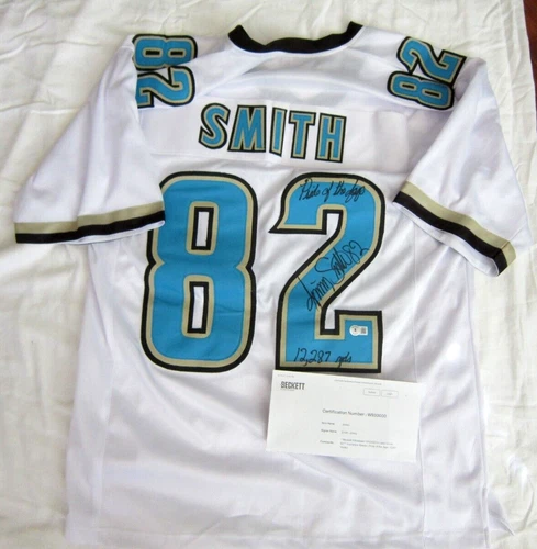 Jimmy Smith Large White Autograph Authentic Jersey Pride of The Jags 12287Yd COA - Picture 1 of 7