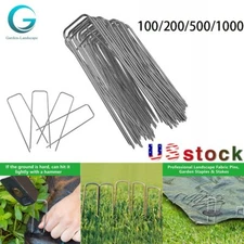 6" Landscape Sod Staples Sturdy Garden Stakes Weed Barrier Fabric Pins