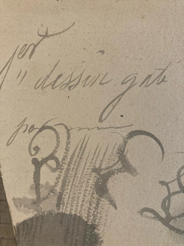 beau Dessin Fontaine Eau Lavis Encre XIXe Romantisme Architecture Paysage Art - Photo 3/4