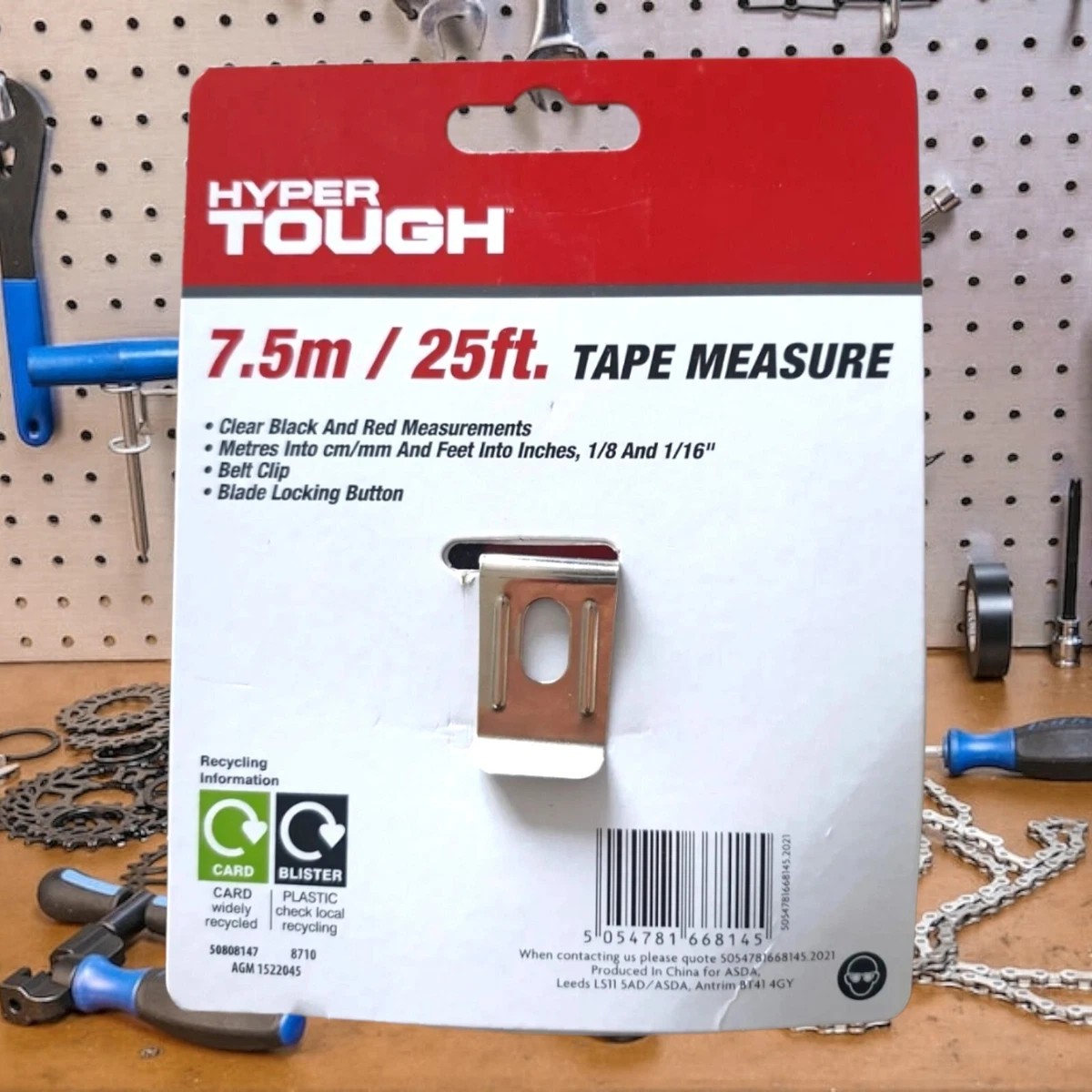 Tape Measure 7.5 m 25 ft Heavy duty Hyper Tough Belt clip