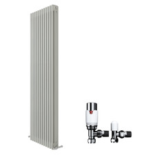 Vertical Radiator Traditional Triple Column with Valve White Valve 1800x560mm