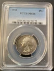 1958 Washington Silver Quarter Mint Set Toning PCGS MS66! ENN COINS