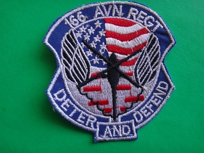 US Air Force Patch 166th Aviation Regiment with motto DETER AND DEFEND