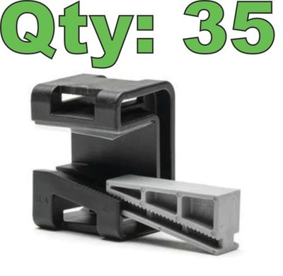 (35) HellermanTyton 151-01567 Panel Mount Wedge Clip Zip Tie Base