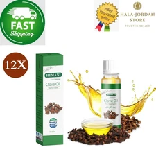 12 Pack X HEMANI Clove OIL 10 ml 100% Natural Full Package ⭐FAST SHIPPING⭐
