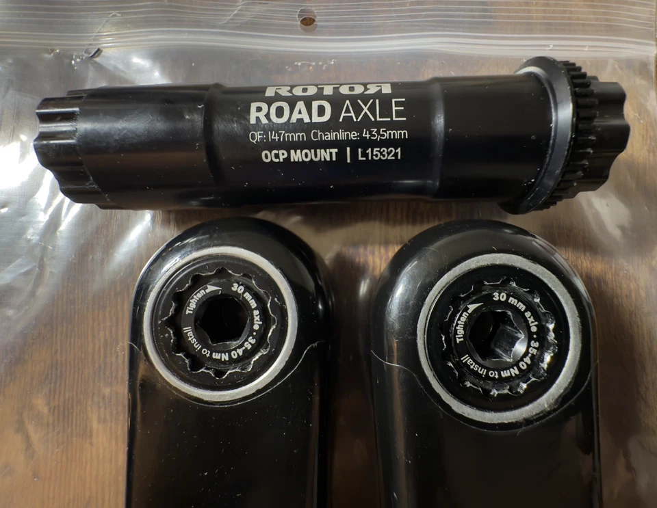 Rotor Aldhu manivela de carbono para estrada/cascalho bicicleta manivela braçadeira com eixo 30mm 175mm - Imagem 2 de 4