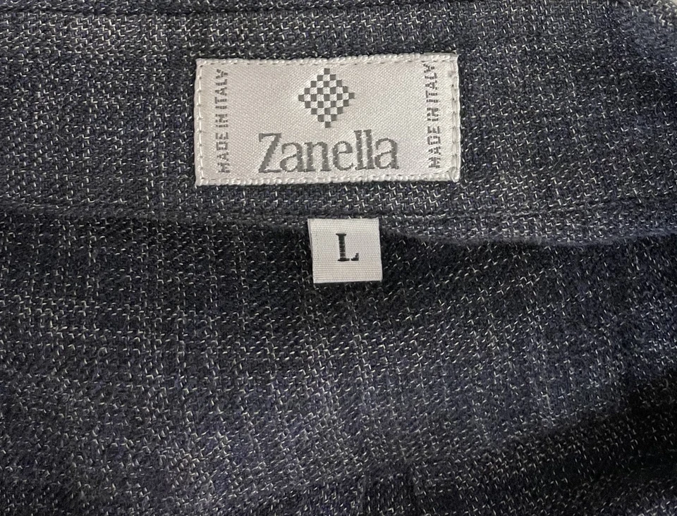 Zanella Shirt Men's Blue Soft Long Sleeve Shirt Made in Italy Large - Image 4 of 4