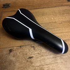 Vintage Oval Concepts Saddle Black+ White Stripes 265 mm Length 145 mm Wide