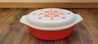 Vintage Pyrex Friendship 2.5 Qt Oval Casserole Dish w/ Lid Orange 045 (Pink/Red)