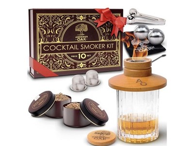 Aberdeen Oak Cocktail Smoker Kit Hickory & Oak Whiskey Infuser Set Smoky Flavor