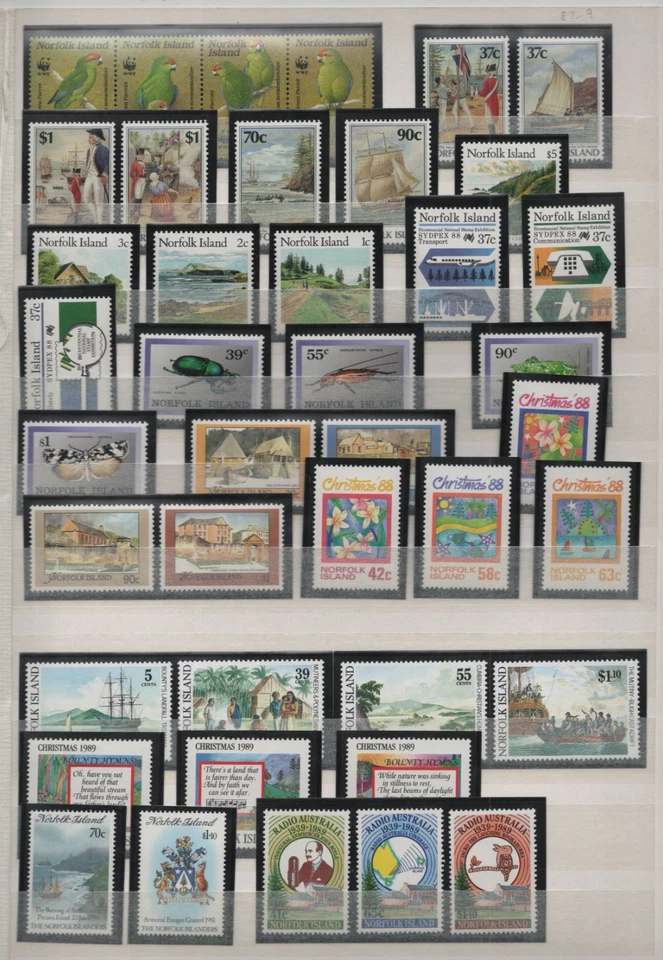 NORFOLK ISLAND COLECTION OF 235+ MINT NEVER HINGED STAMPS ON STOCK PAGES - Image 3 of 4