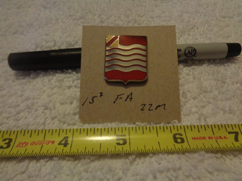15th Field Artillery 22M Unit Crest, DI, DUI (DRAW#Z13)
