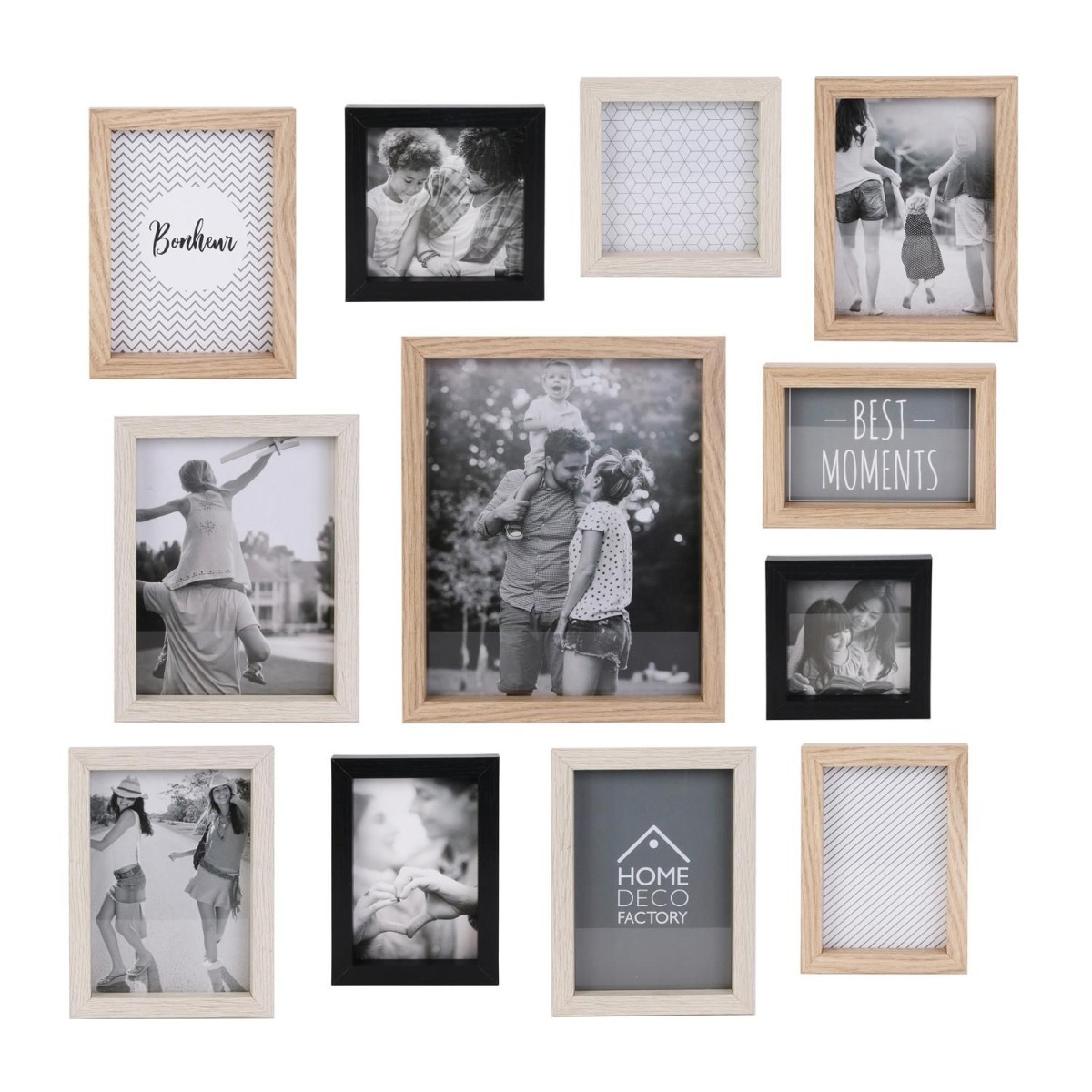 Cadres photo Vues de 27cm lot de 12 pour harmoniser vos photos de famille sur un mur vide