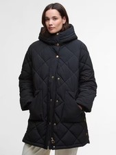 Barbour Women's Kailyn Winter Puffer Jacket - Black/Classic Tartan - UK 16