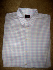 Mens Blue Pink Checked UNTUCKIT Wrinkle Free Long Sleeve Shirt 2XL