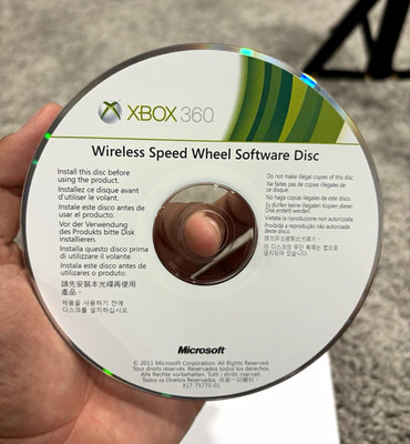 Microsoft Xbox 360 Wireless Speed Wheel Software Disc X17-75775-01 OEM 2011