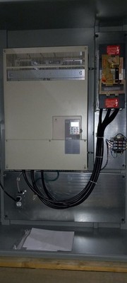Yaskawa P1000 CIMR-PU4A0250AAA 200 HP VFD cabinet and GE circuit breaker UL508A