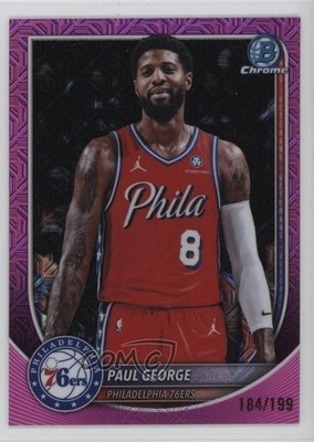 2025-26 Bowman Chrome Mega Box Pink Mojo Refractor /199 Paul George #BCV-154 gh4