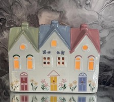 Pastel Ceramic Houses Tealight Holder Cottage Home Decor Gift