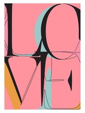 Love Typography Poster Bold Graphic Wall Art Modern Decor