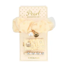 Shobido Chiikawa Pearl Hair Accessories, Scrunchie Hair Clips (Large And Small)_