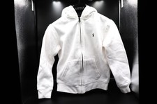 Polo Ralph Lauren White Zip-Up Hoodie with Logo Boys Size 7
